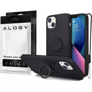 Alogy Ring Ultra Slim Alogy Silicone Case for Apple iPhone 13 Black