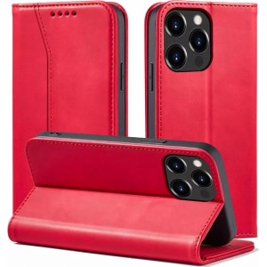 4Kom.pl Magnet Fancy Case case for iPhone 13 Pro cover wallet for cards stand red