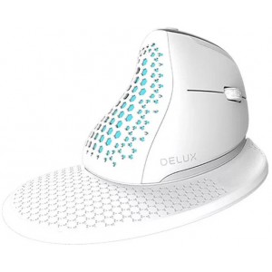 Delux M618XSD BT 2.4G RGB Wireless Vertical Mouse (White)