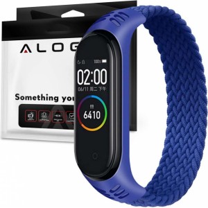 Alogy Solo Loop nylon strap for Xiaomi Mi Band 5/ 6/ 6 NFC Blue