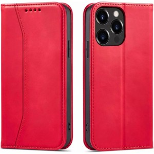 4Kom.pl Magnet Fancy Case case for iPhone 13 Pro cover wallet for cards stand red
