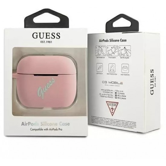 Guess GUACAPLSVSPG AirPods Pro cover rose green/pink green Silicone Vintage