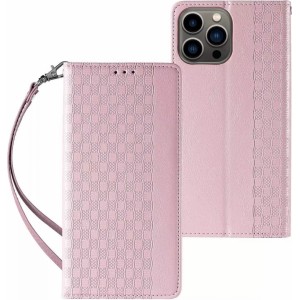 4Kom.pl Magnet Strap Case iPhone 13 Pro Max Case Wallet Mini Lanyard Pendant Pink