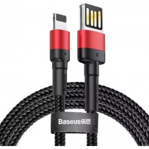 Baseus Lightning USB cable (double-sided) Baseus Cafule 2.4A 1m (black and red)