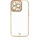 4Kom.pl Fashion Case for Samsung Galaxy A12 5G gel cover with gold frame gold