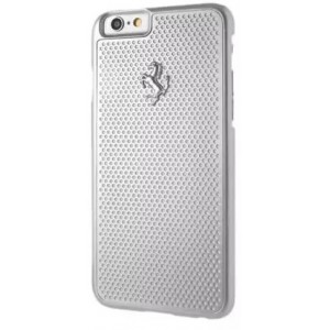 Ferrari Etui na telefon Ferrari Hardcase iPhone 6/6S perforated aluminium  srebrny/silver