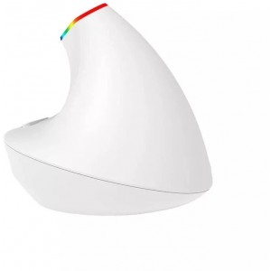 Delux M618C 2.4G 1600DPI RGB Wireless Vertical Mouse (White)