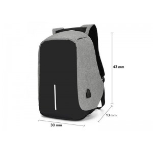Alogy anti-theft sports laptop backpack with USB port Grey-black