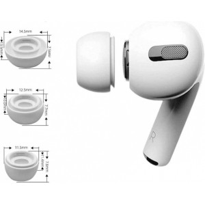 4Kom.pl Silicone Ear Tips 3-pack for Apple AirPods Pro White