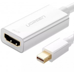 Ugreen cable adapter FHD (1080p) HDMI (female) - Mini DisplayPort (male - Thunderbolt 2.0) white (MD112 10460)