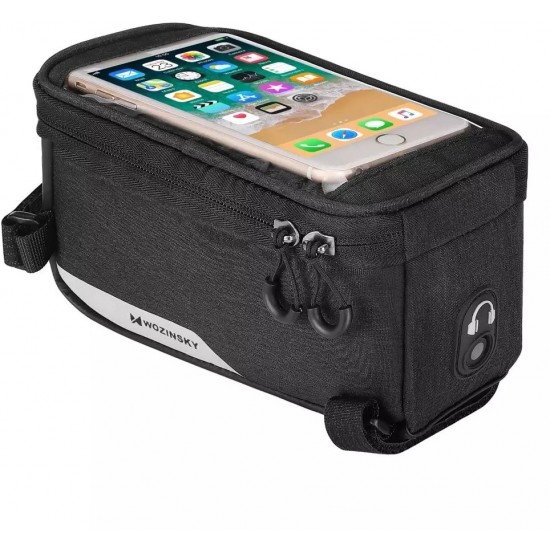 Wozinsky bicycle frame bag cover for phone up to 6.5 inch 1l black (WBB6BK)