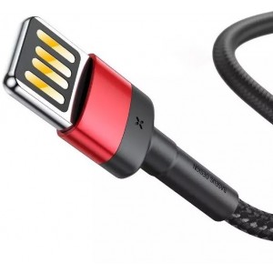 Baseus Lightning USB cable (double-sided) Baseus Cafule 2.4A 1m (black and red)