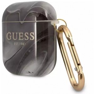 Guess GUA2UNMK AirPods cover czarny/black Marble Collection
