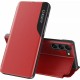 Samsung Eco Leather View Case for Samsung Galaxy S23 Plus with a flip stand red