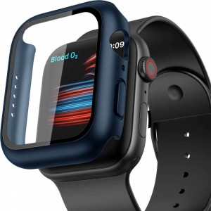 Alogy 2in1 case with glass overlay for Apple Watch 7 41mm Navy blue