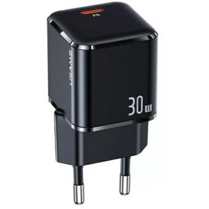 Usams Wall charger 1xUSB-C T45 mini 30W (only head) PD3.0 Fast Charging black/black CC148TC01 (US-CC148)