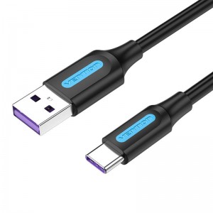 Vention USB 2.0 A to USB-C 5A Cable Vention CORBF 1m Black PVC