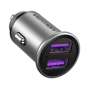 Vention Dual Port Car Charger Vention FFEH0 USB A+A(30/30) Gray