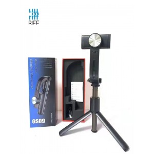 Riff GS09 Vinas Ass Gimbal Stabilizātors ar iebūvētu tripod statīvu telefonam & atvienojamu pulti (65-96mm) Melns