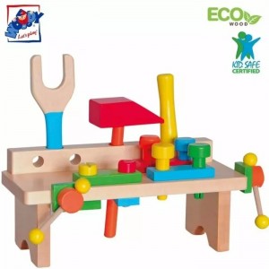Woody 90103 Eko koka attīstošs krāsains statīvs ar instrumentiem (19gab.) bērniem no 3 gadiem + (28x10x11cm)