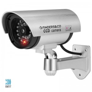 Riff RF-IR1 CCTV IR Ārtelpu Mājas drošības Kameras mulāža ar mirgojošu brīdinājuma gaismu 2x AA baterjas Balta