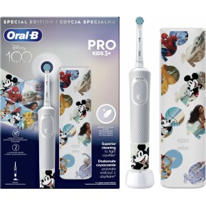 Braun Oral-B Vitality PRO Kids Disney 100 Electric Toothbrush with Travel case  White