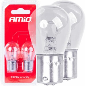 Amio Halogen bulbs P21/5W BAY15D 12V 2pcs blister