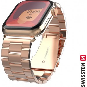 Swissten Металлический ремешок для Apple Watch 1/2/3/4/5/6 / SE / 38 мм / 40 мм / золотая