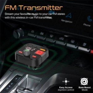 Promate PowerTune-30W Bluetooth FM Transmitter QC3.0 / PD30W / USB / Hands-free