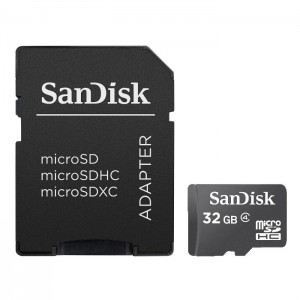 Sandisk Atmiņas karte microSDHC 32GB + Adapteris