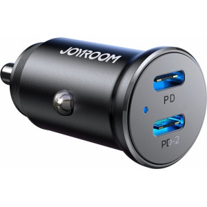 Joyroom JR-CCN06 30W 2x USB-C mini car charger metal - black (universal)