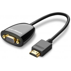 Ugreen Cable Cord Adapter Adapter One Way HDMI (Male) to VGA (Female) FHD Black (MM105 40253) (universal)