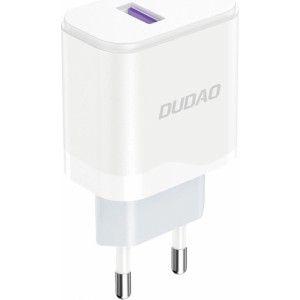 Dudao A20EU USB-A 18W wall charger - white + USB-A - USB-C cable (universal)