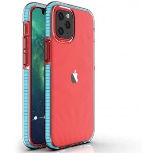 Hurtel Spring Case clear TPU gel protective cover with colorful frame for iPhone 13 mini light blue (universal)