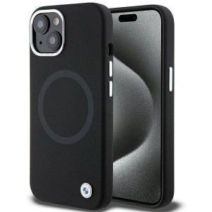 BMW Signature Liquid Silicone MagSafe case for iPhone 15 Plus - black (universal)