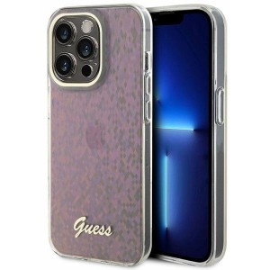 Guess GUHCP15LHDECMP iPhone 15 Pro 6.1" pink/pink hardcase IML Faceted Mirror Disco Iridescent (universal)