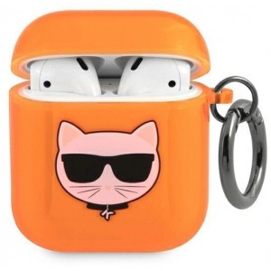 Karl Lagerfeld KLA2UCHFO AirPods cover pomarańczowy/orange Choupette (universal)