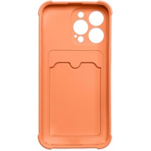 Hurtel Card Armor Case Pouch Cover for iPhone 12 Pro Card Wallet Silicone Air Bag Armor Case Orange (universal)