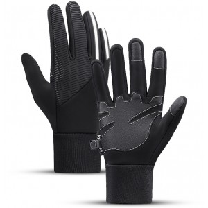 Hurtel Insulated, non-slip sports phone gloves (size L) - black (universal)