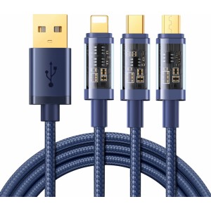 Joyroom 3in1 USB cable - USB Type C / Lightning / micro USB 3.5 A 1.2m blue (S-1T3015A5) (universal)