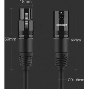 Ugreen Extension Audio Cable Microphone Cable Microphone XLR (Female) - XLR (Male) 3m (AV130) (universal)