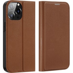 Dux Ducis Skin X2 case for iPhone 14 Pro Max case with magnetic flap brown (universal)