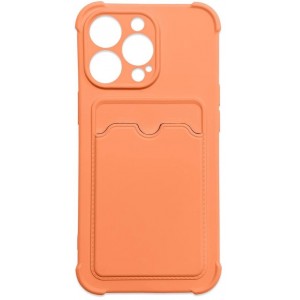Hurtel Card Armor Case Pouch Cover for iPhone 12 Pro Card Wallet Silicone Air Bag Armor Case Orange (universal)