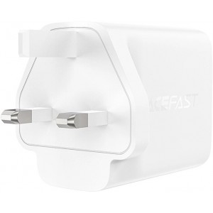 Acefast charger GaN 65W 3 ports (1xUSB, 2xUSB C PD) UK plug white (A44) (universal)