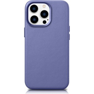 Icarer Case Leather Cover Genuine Leather Case for iPhone 14 Pro Max Light Purple (WMI14220708-LP) (MagSafe Compatible) (universal)