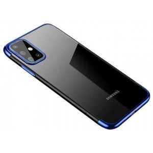 Hurtel Clear Color Case Gel TPU Electroplating frame Cover for Samsung Galaxy A72 4G blue (universal)