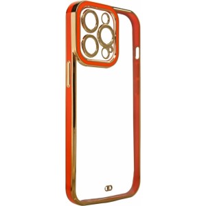 Hurtel Fashion Case for iPhone 13 Pro Max Gold Frame Gel Cover Red (universal)