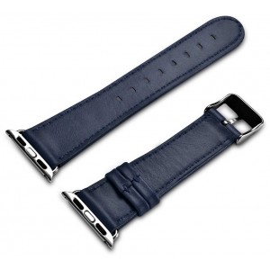 Icarer Leather Vintage wristband genuine leather strap for Watch 3 38mm / Watch 2 38mm / Watch 1 38mm dark blue (RIW117-DB（38）) (universal)