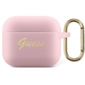 Guess GUA3SSSI AirPods 3 cover pink/pink Silicone Vintage Script (universal)