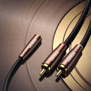 Ugreen cable audio cable 3.5mm mini jack (female) - 2RCA (male) 5m brown (AV198 60988) (universal)